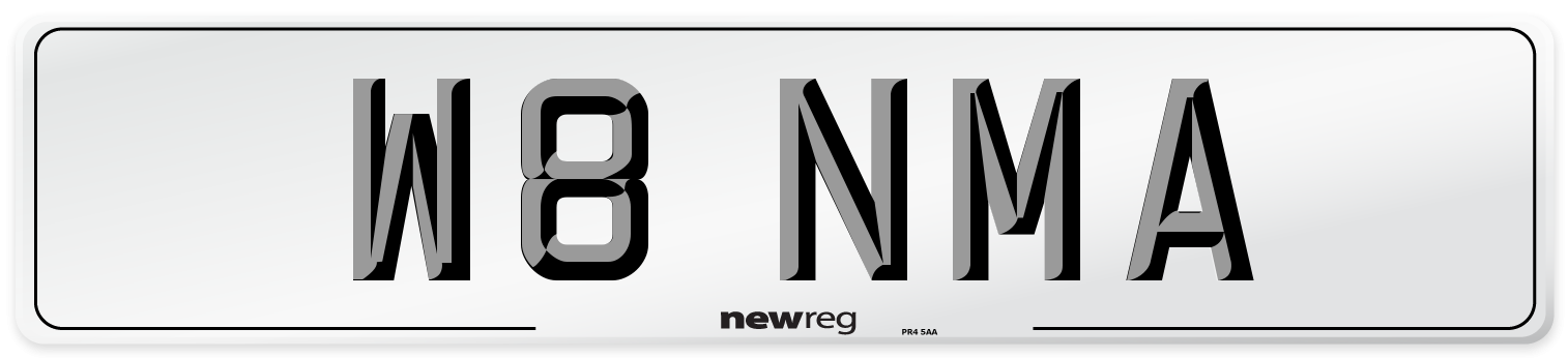 W8 NMA Number Plate from New Reg